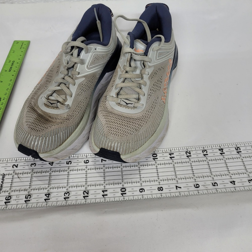 Hoka‎ One One Bondi 7 Womens 7 Lunar Rock Black Iris Running Shoes 1110519